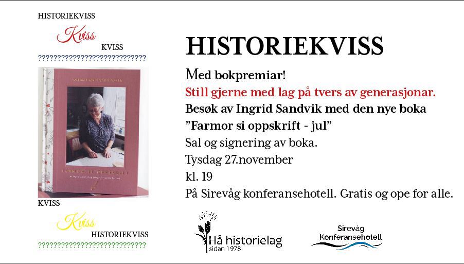 Historiekviss med bokpremiar!